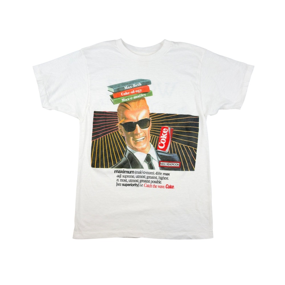 Vtg 80s Max Headroom Coca Cola Tee XS/S WBYZ 94.5 Country Radio Single Stitch